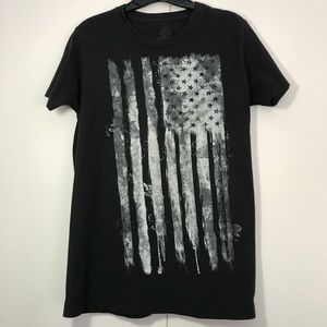 American Flag Graphic Tee Black Short Sleeve